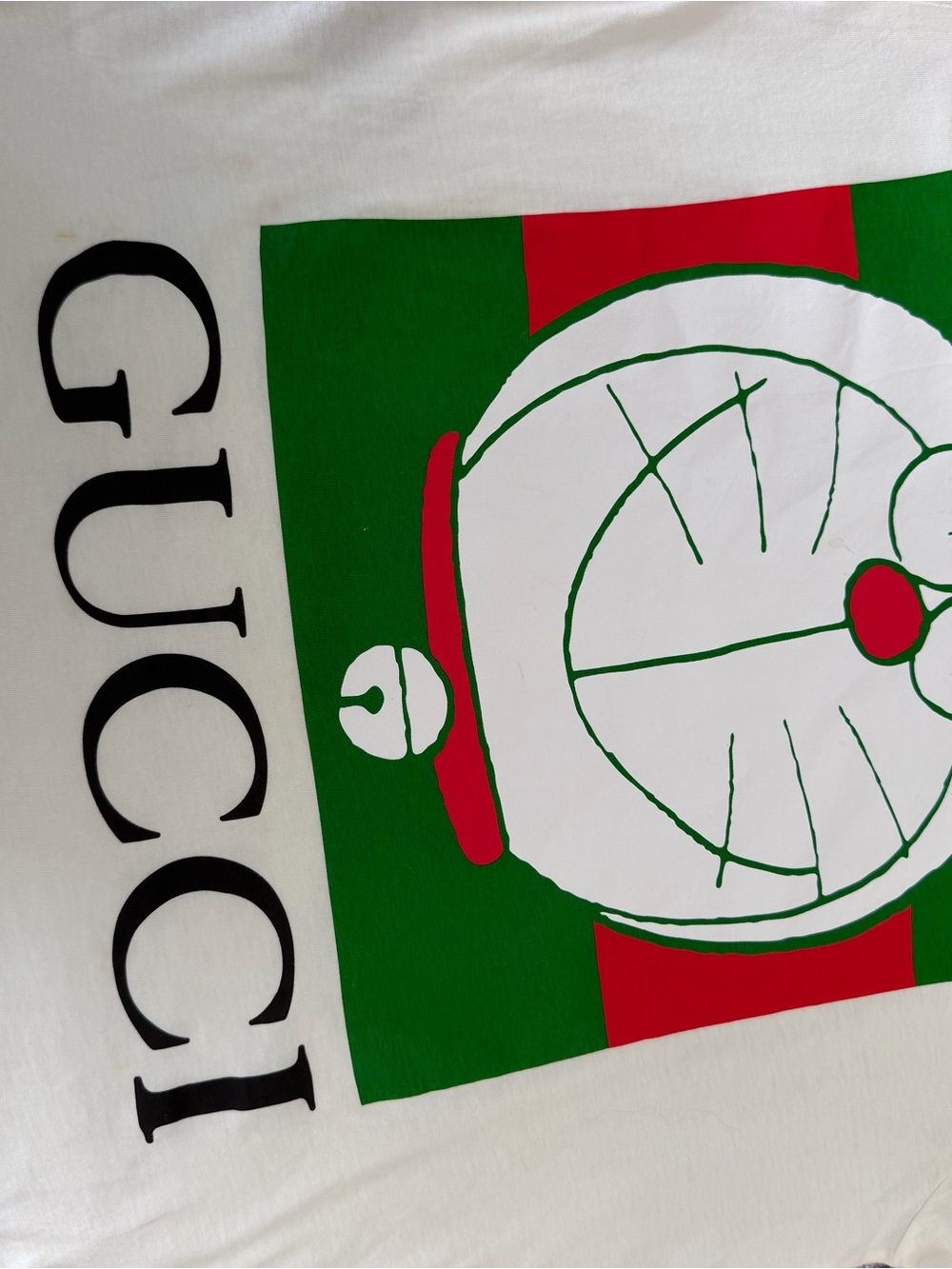 Gucci Rate ivory Bedding Panel with Green and Red Graphic
